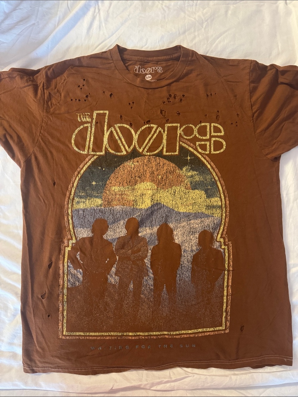 The Doors Vintage-Style Short Sleeve Graphic Tee - Brown